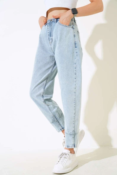 Boyfriend Salaş Kot Pantolon Buz Mavisi ürün görseli