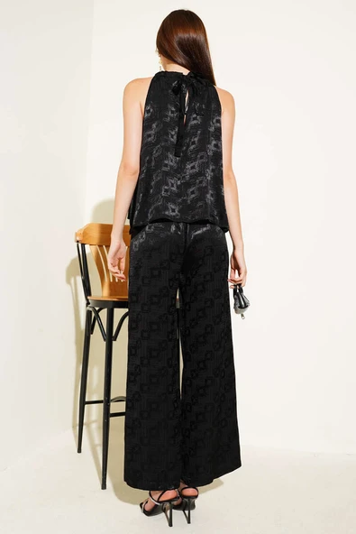 Askılı Jakar İkili Takım Siyah - Resim 3