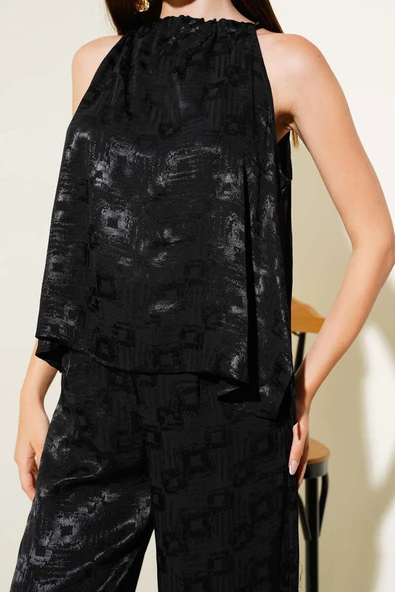 Askılı Jakar İkili Takım Siyah - Resim 4