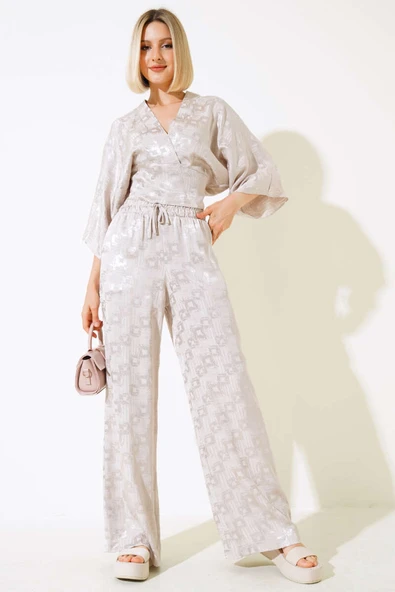 Yarasa Kol Bel Lastikli Jakar İkili Takım Taş ürün görseli 1