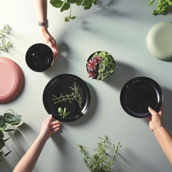 VICKY TEMPERLİ SİYAH&TOPRAK SERVİS TABAĞI 25 CM LUMİNARC - Resim 2