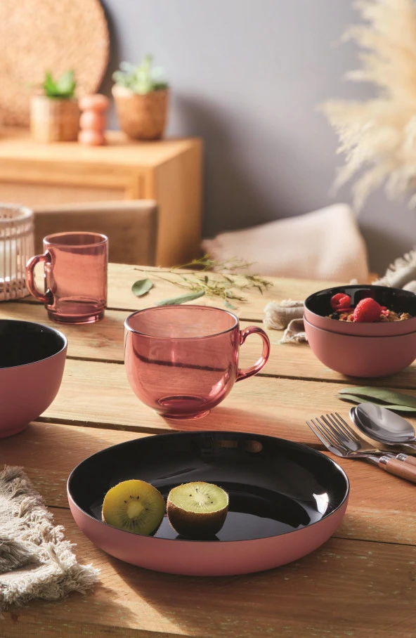 VICKY TEMPERLİ SİYAH&TOPRAK SERVİS TABAĞI 25 CM LUMİNARC - Resim 3