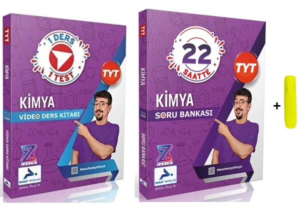 PRF Yayınları Paraf Z Takımı Tyt Kimya Video Ders Ve Soru Kitabı 2'li Set