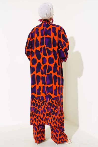 Salaş Kimono Takım Mor Oranj - Resim 3