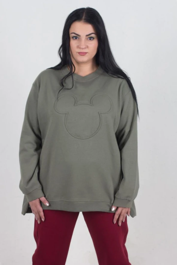 Truva Xxl Büyük Beden  Baskılı Pamuklu Sweat Renkli SWT089