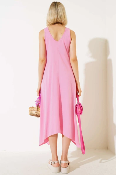 Halka Askılı Elbise Pembe - Resim 3