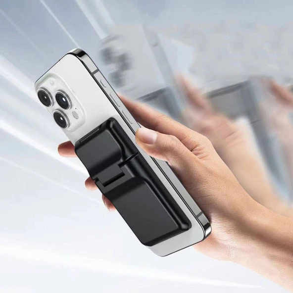 CRD-05 Sade Tasarımlı 2 Hazneli PU Magnetik Standlı Kartlık - Resim 8