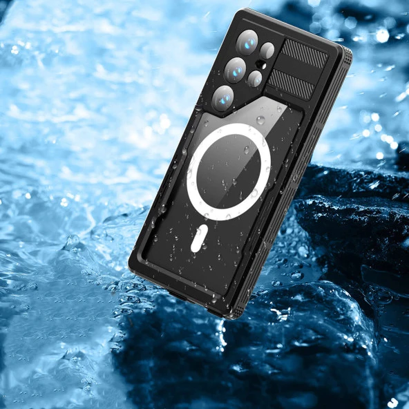 Galaxy S24 Ultra Kılıf Magsafe Şarj Özellikli 1-1 Su Geçirmez Kılıf - Resim 7