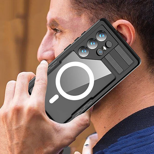 Galaxy S24 Ultra Kılıf Magsafe Şarj Özellikli 1-1 Su Geçirmez Kılıf - Resim 8