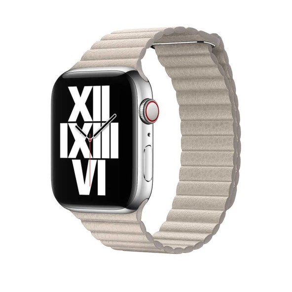 Apple Watch 1 2 3 4 5 6 7 8 9 Se Ultra 49/46/45/44/42 mm Kordon KRD-09 Deri Lop Strap Kayış - Resim 2