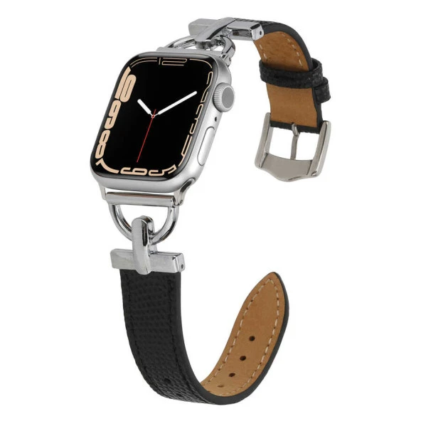 Apple Watch 1 2 3 4 5 6 7 8 9 Se Ultra 49/46/45/44/42 mm Kordon KRD-53 Deri Strap Kayış - Resim 2