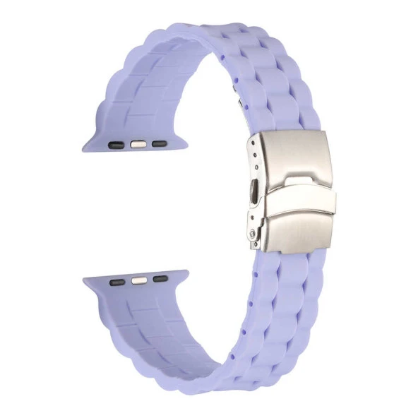 Apple Watch 1 2 3 4 5 6 7 8 9 Se Ultra 49/46/45/44/42 mm KRD-72 Silikon Kordon - Resim 2