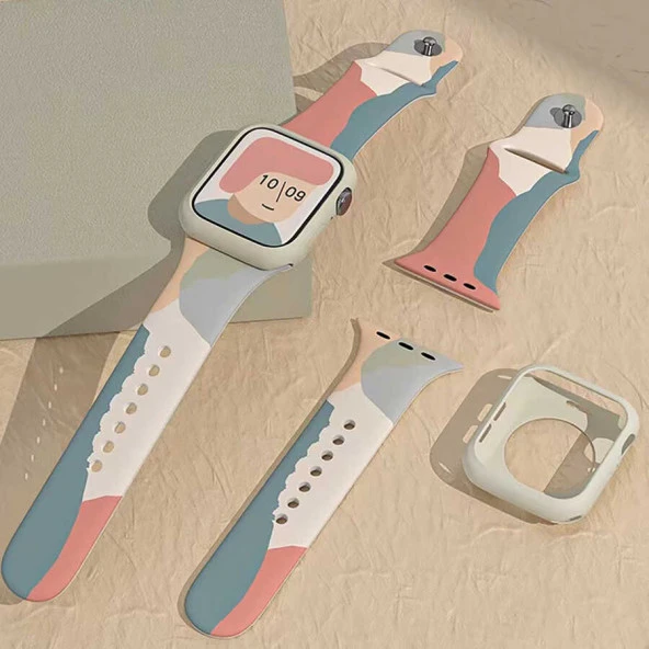 Apple Watch 1 2 3 4 5 6 7 8 9 Se Ultra 49/46/45/44/42 mm Kordon KRD-62 Silikon Strap Kayış - Resim 10