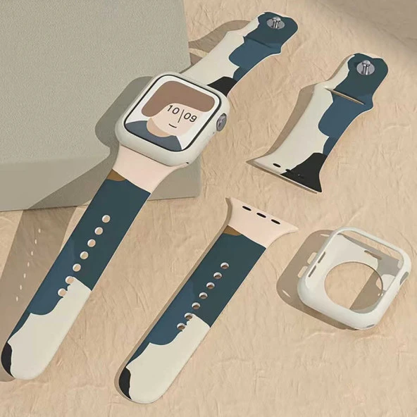Apple Watch 1 2 3 4 5 6 7 8 9 Se Ultra 49/46/45/44/42 mm Kordon KRD-62 Silikon Strap Kayış - Resim 11
