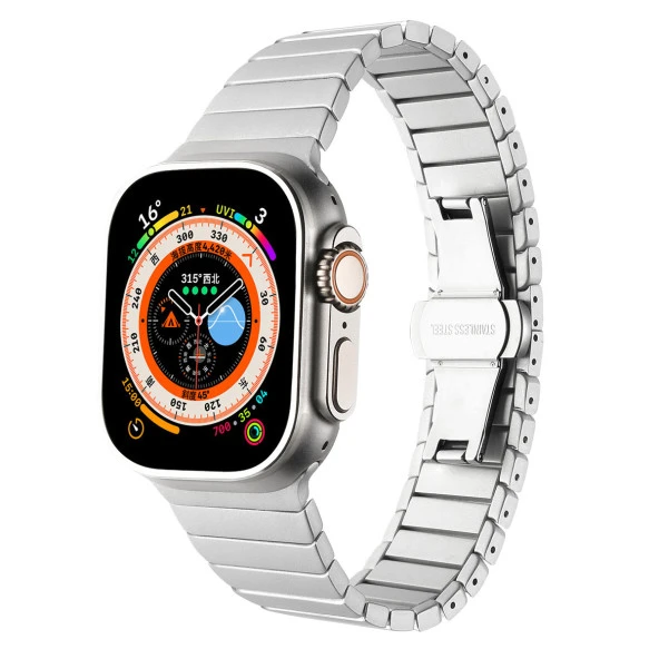 Apple Watch 7 41mm Kordon KRD-79 Metal Strap Kayış