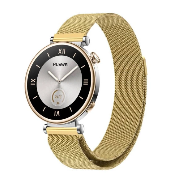 Huawei GT4 41mm  KRD-01 18mm Metal Hasır Kordon - Resim 2