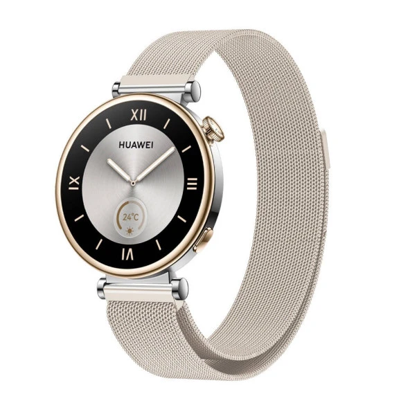 Huawei GT4 41mm  KRD-01 18mm Metal Hasır Kordon - Resim 3