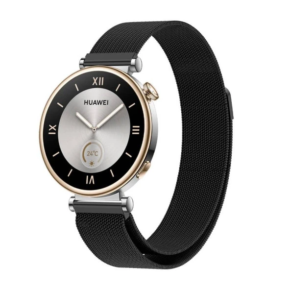 Huawei GT4 41mm  KRD-01 18mm Metal Hasır Kordon - Resim 4