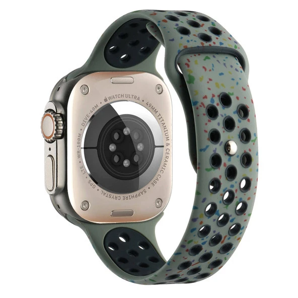 Apple Watch 7 41mm Kordon Yeni Seri 2023 KRD-02 Silikon Strap Kayış - 6
