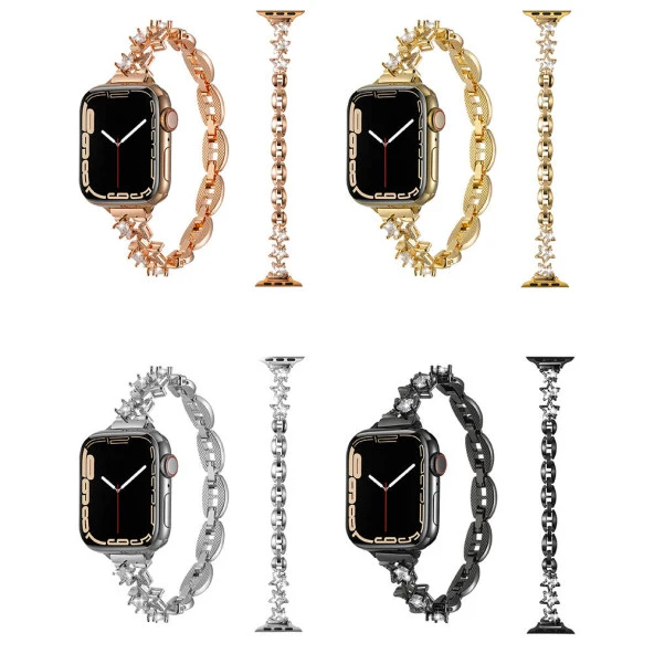 Apple Watch 1 2 3 4 5 6 7 8 9 Se Ultra 49/45/44/42 mm  KRD-104 Metal Kordon - Resim 10