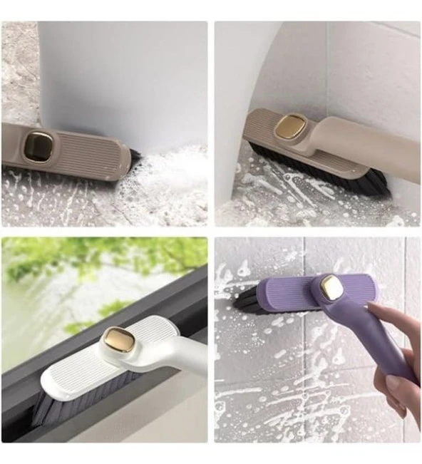 3B Trend Döner Başlıklı Cımbızlı Detay Temizlik Fırçası Fayans Klozet Köşe Oluk Temizleme Fırçası - 3