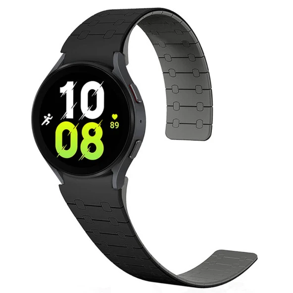 Galaxy Watch 6 44mm  KRD-111 20mm Çizgili Desenli Silikon Kordon - Resim 5