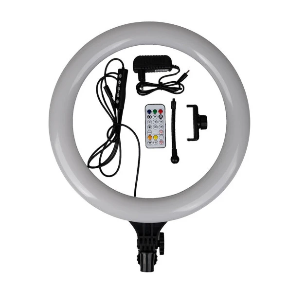MJ38 RGB 25W Ring Light Canlı Yayın 38cm USB'li ve Telefon Stand - Resim 2