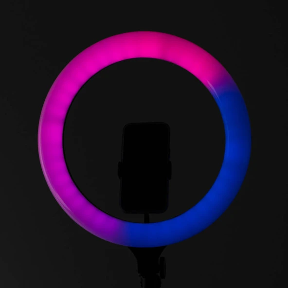 MJ38 RGB 25W Ring Light Canlı Yayın 38cm USB'li ve Telefon Stand - Resim 11