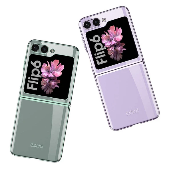 Galaxy Z Flip 6 Kılıf  Full Camlı Kıpta Kapak - 10