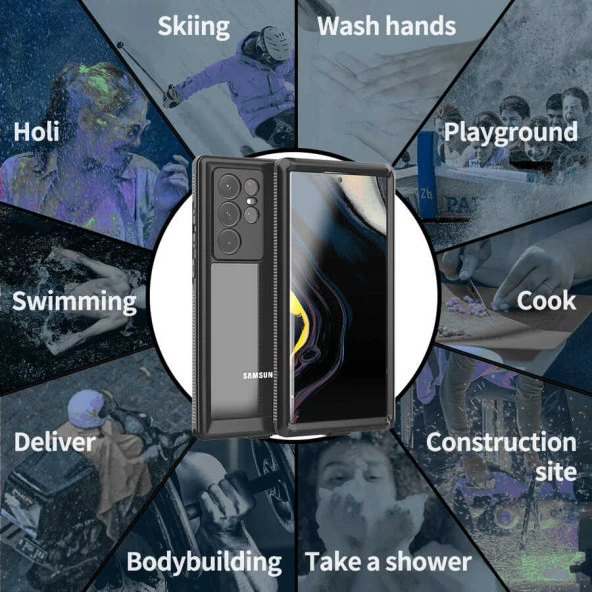Galaxy S22 Ultra Kılıf 1-1 Su Geçirmez Kılıf - Resim 12