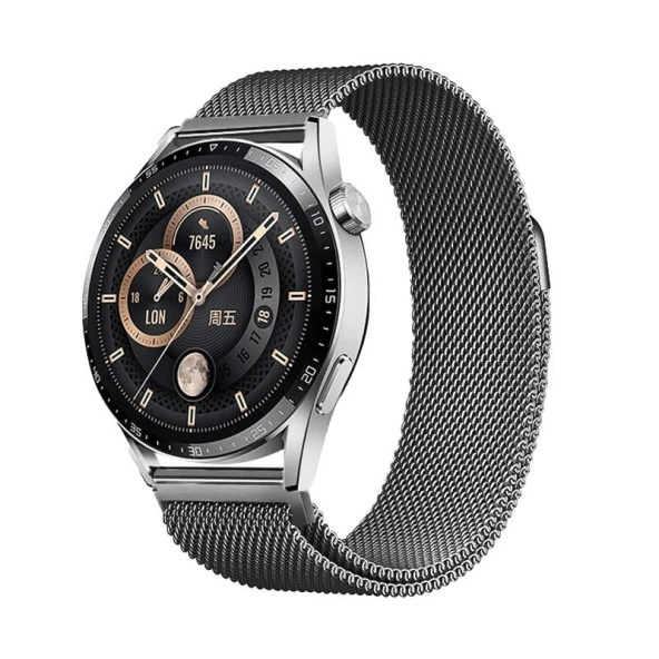 Galaxy Watch 46mm  Band-12 22mm Metal Hasır Kordon - Resim 2