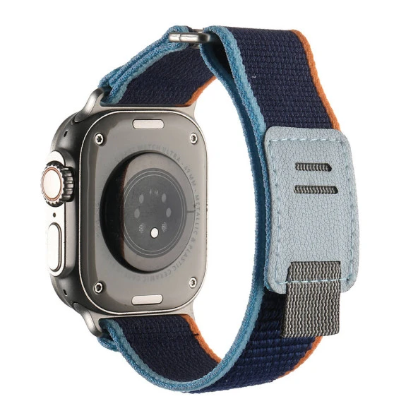 Apple Watch 1 2 3 4 5 6 7 8 9 Se Ultra 49/45/44/42 mmHasır Kordon  KRD-106 Strap Kayış - Resim 6