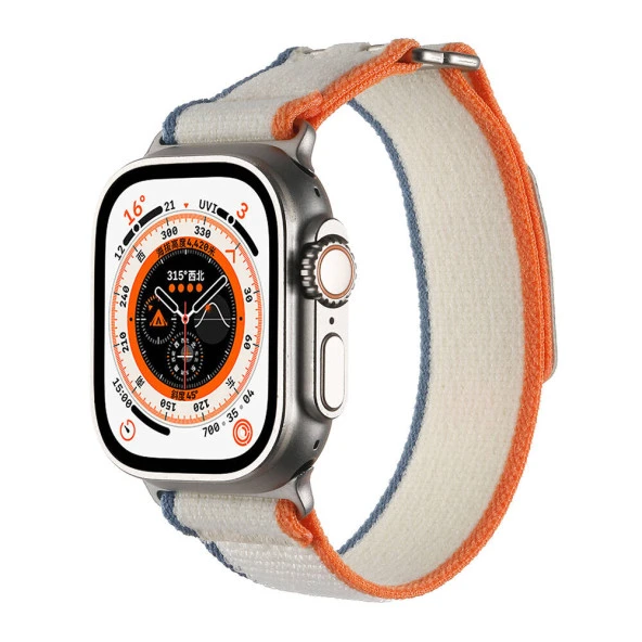 Apple Watch 1 2 3 4 5 6 7 8 9 Se Ultra 49/45/44/42 mmHasır Kordon  KRD-106 Strap Kayış - Resim 10