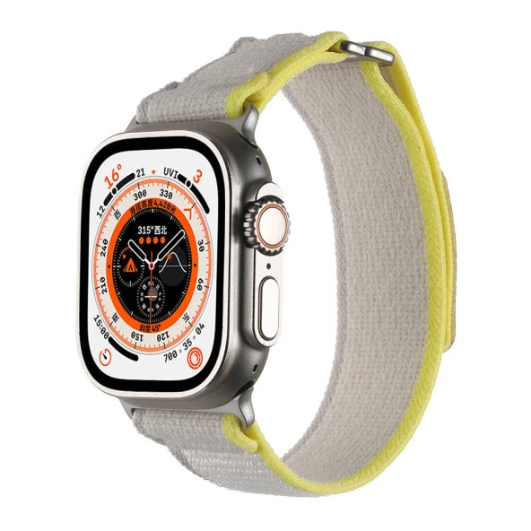 Apple Watch 1 2 3 4 5 6 7 8 9 Se Ultra 49/45/44/42 mmHasır Kordon  KRD-106 Strap Kayış - Resim 11