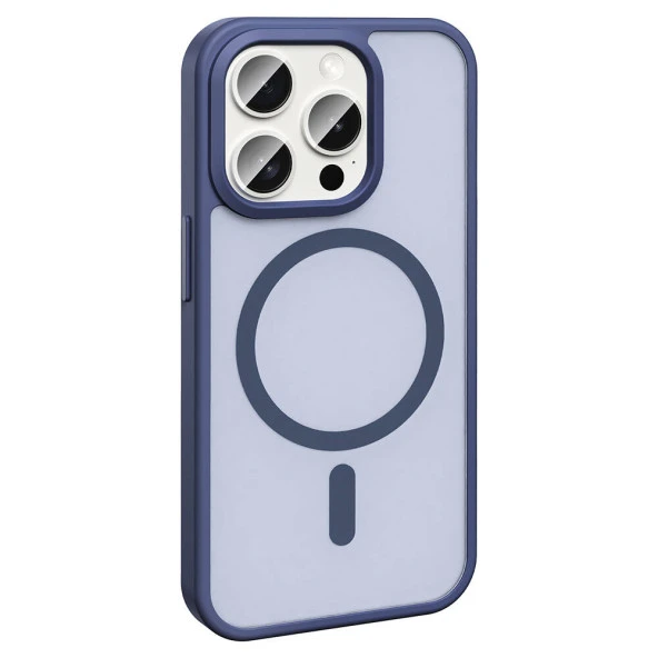 Apple iPhone 15 Pro Max Kılıf Magsafe Şarj Özellikli Mat Arka Yüzey  Sio Kapak - Resim 11