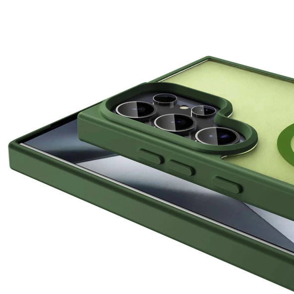 Galaxy S23 Ultra Kılıf Magsafe Şarj Özellikli Mat Arka Yüzey  Sio Kapak - Resim 10