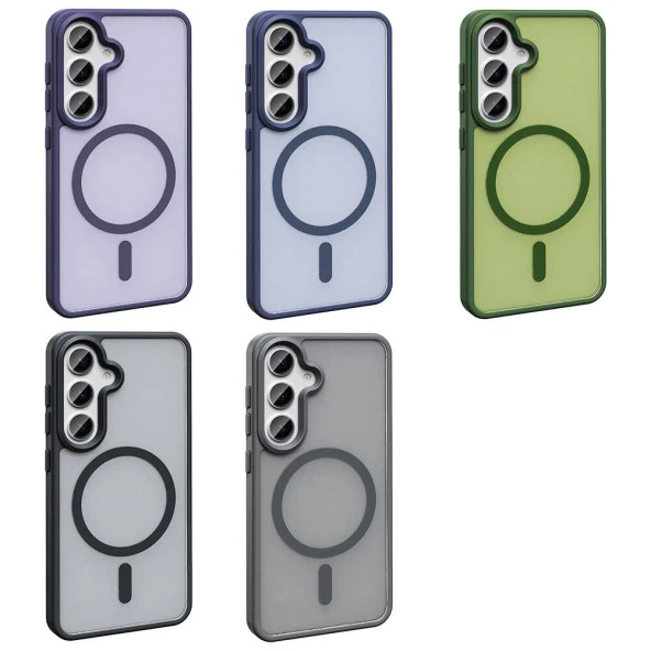 Galaxy S23 FE Kılıf Magsafe Şarj Özellikli Mat Arka Yüzey  Sio Kapak - Resim 12