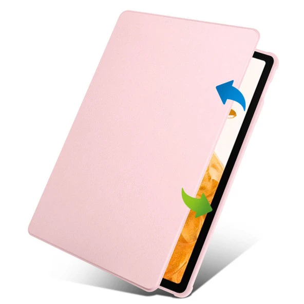 Galaxy Tab S9 Plus Kılıf  Termik Kalem Bölmeli Dönebilen Standlı Kılıf - Resim 12
