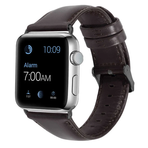 Apple Watch Ultra 49mm Kordon Luxury Leather Deri Strap Kayış - Resim 2