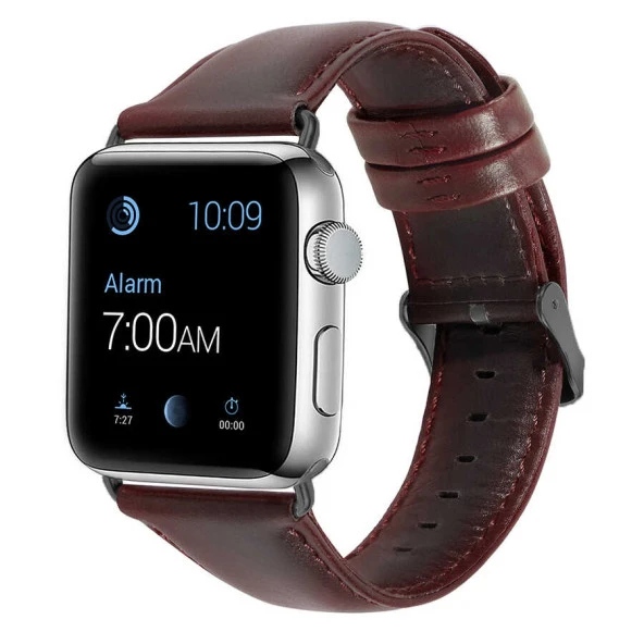 Apple Watch Ultra 49mm Kordon Luxury Leather Deri Strap Kayış - Resim 9