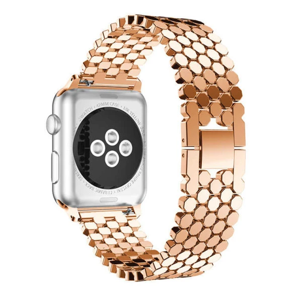 Apple Watch 1 2 3 4 5 6 7 8 9 Se Ultra 49/45/44/42 mm Kordon KRD-30 Metal Strap Kayış - Resim 12