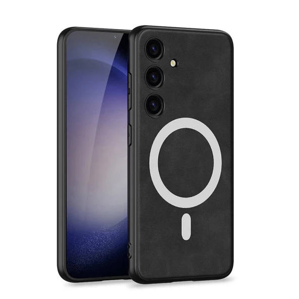 Galaxy S24 Plus Kılıf Magsafe Şarj Özellikli Deri Tasarımlı  Kıpta Nubuk Kapak ürün görseli