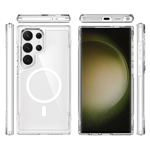 Galaxy S24 Ultra Kılıf  Magsafe Şarj Özellikli T-Max Magsafe Kapak - Resim 9