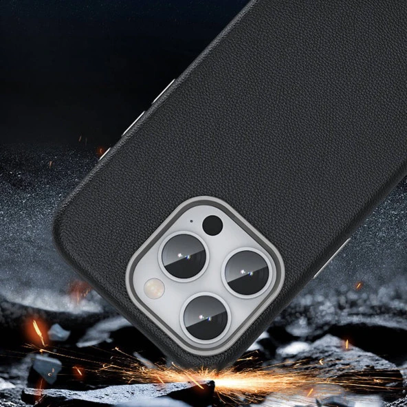 Apple iPhone 14 Pro Max Kılıf Magsafe Şarj Özellikli PU Deri  Adora Kapak - Resim 7