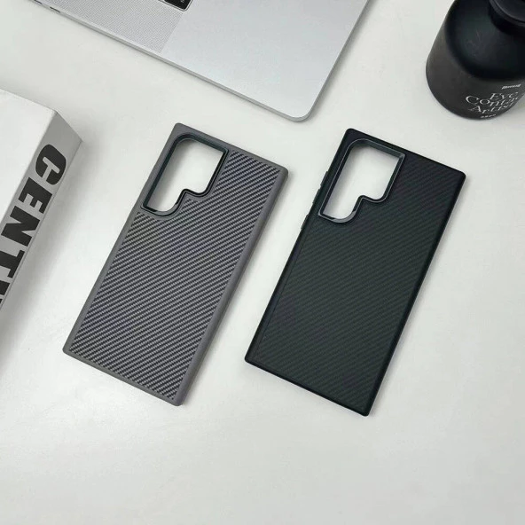 Galaxy S24 Ultra Kılıf Magsafe Şarj Özellikli Karbon Fiber Görünümlü  Troy Kapak - Resim 5