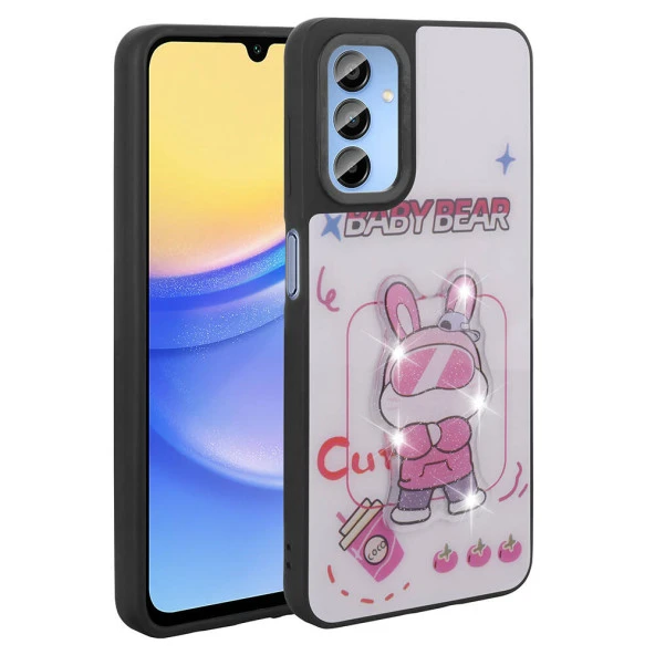 Galaxy A25 Kılıf Parlayan Kabartmalı İkonik Figürlü  Amas Silikon Kapak - Resim 2