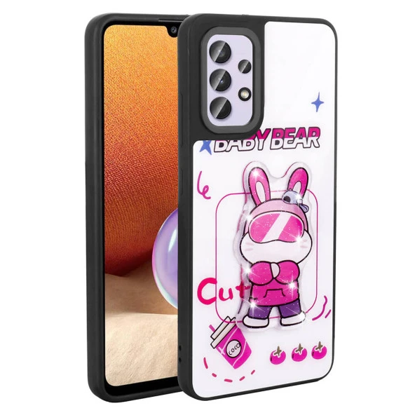 Galaxy A32 4G Kılıf Parlayan Kabartmalı İkonik Figürlü  Amas Silikon Kapak - Resim 2