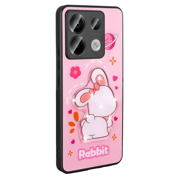 Xiaomi Redmi Note 13 Pro 5G Kılıf Parlayan Kabartmalı İkonik Figürlü  Amas Silikon Kapak - Resim 10