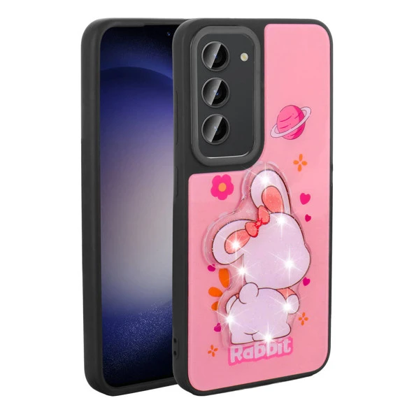 Galaxy S23 Kılıf Parlayan Kabartmalı İkonik Figürlü  Amas Silikon Kapak - Resim 2