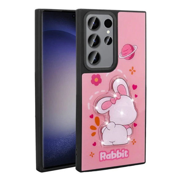 Galaxy S22 Ultra Kılıf Parlayan Kabartmalı İkonik Figürlü  Amas Silikon Kapak - Resim 4